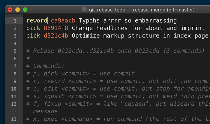 Rebase Interactif Git