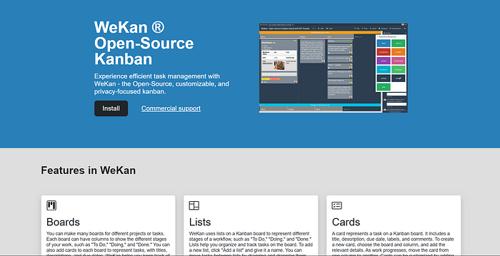 Wekan Interface