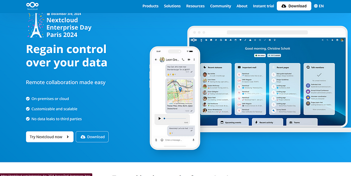 Interface NextCloud